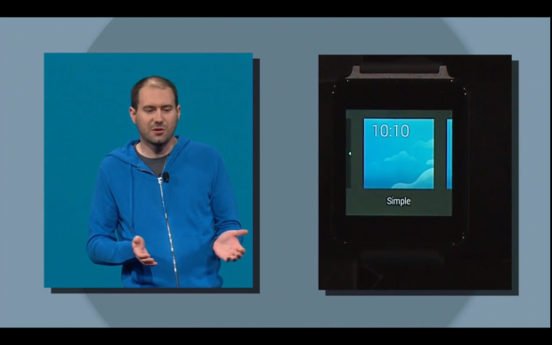 Die Präsentation von Android Wear während der Google I/O. (Screenshot: Golem.de)